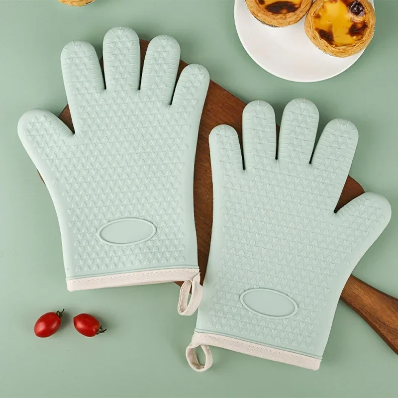Oven Mitt Silicone - Barbecue Oven Gloves Anti-slip Heat Insulation