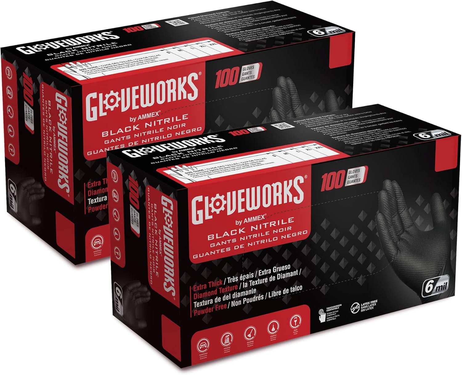 Nitrile Mechanic Glove - Black Nitrile Disposable Gloves 6 Mil