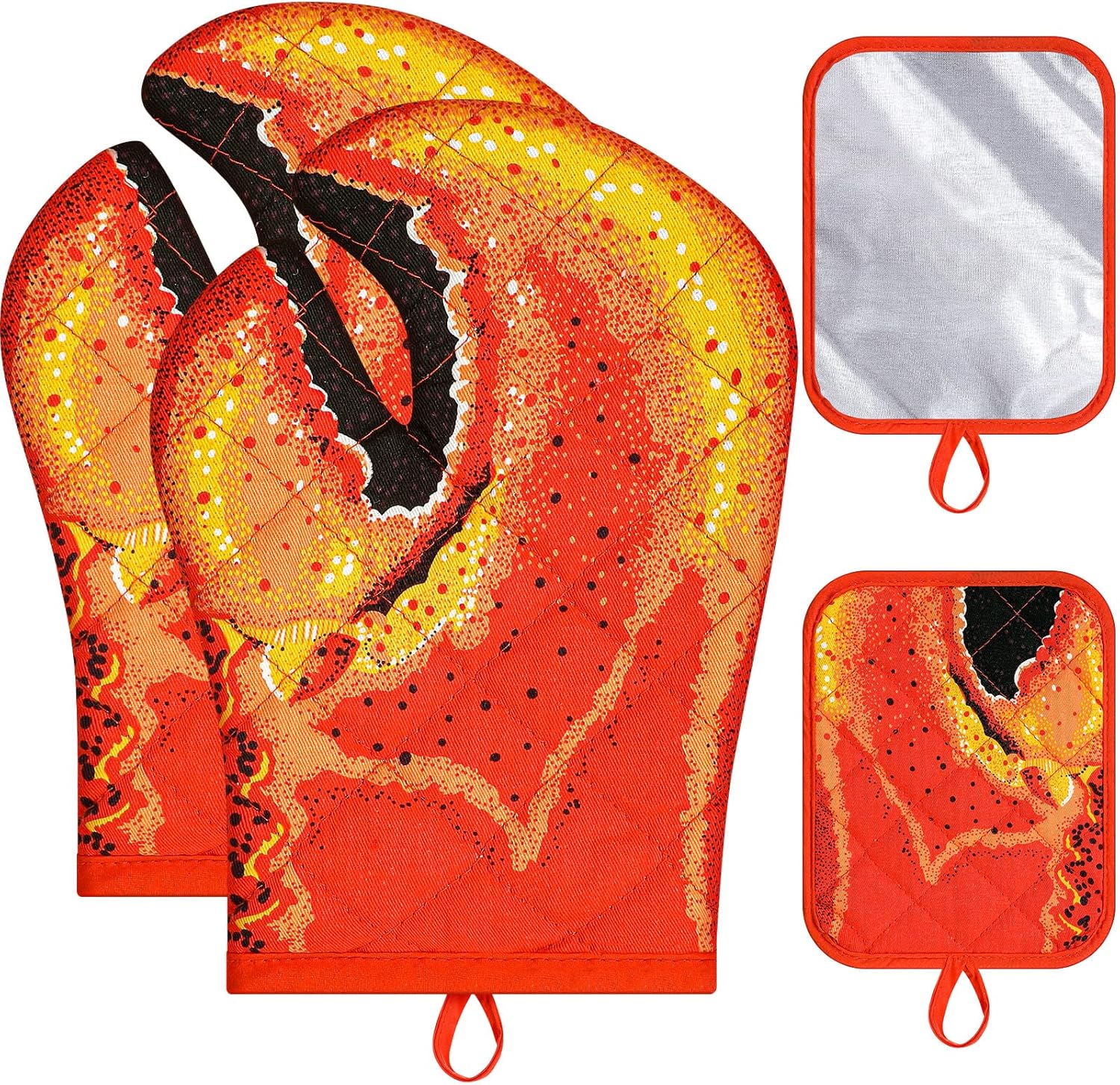 Heat Resistant Glove - 4 Pcs Lobster Claw Oven Mitts