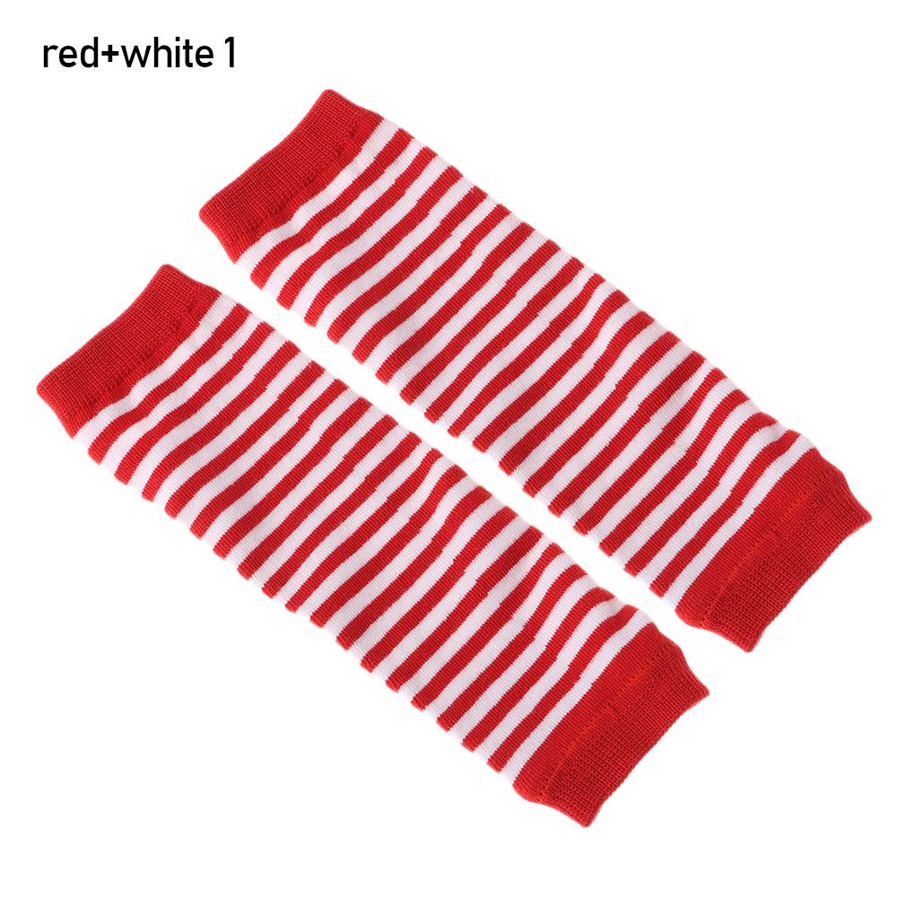 Fingerless Glove Knit - Striped Knitted Handschoenen Long Sleeve Elbow
