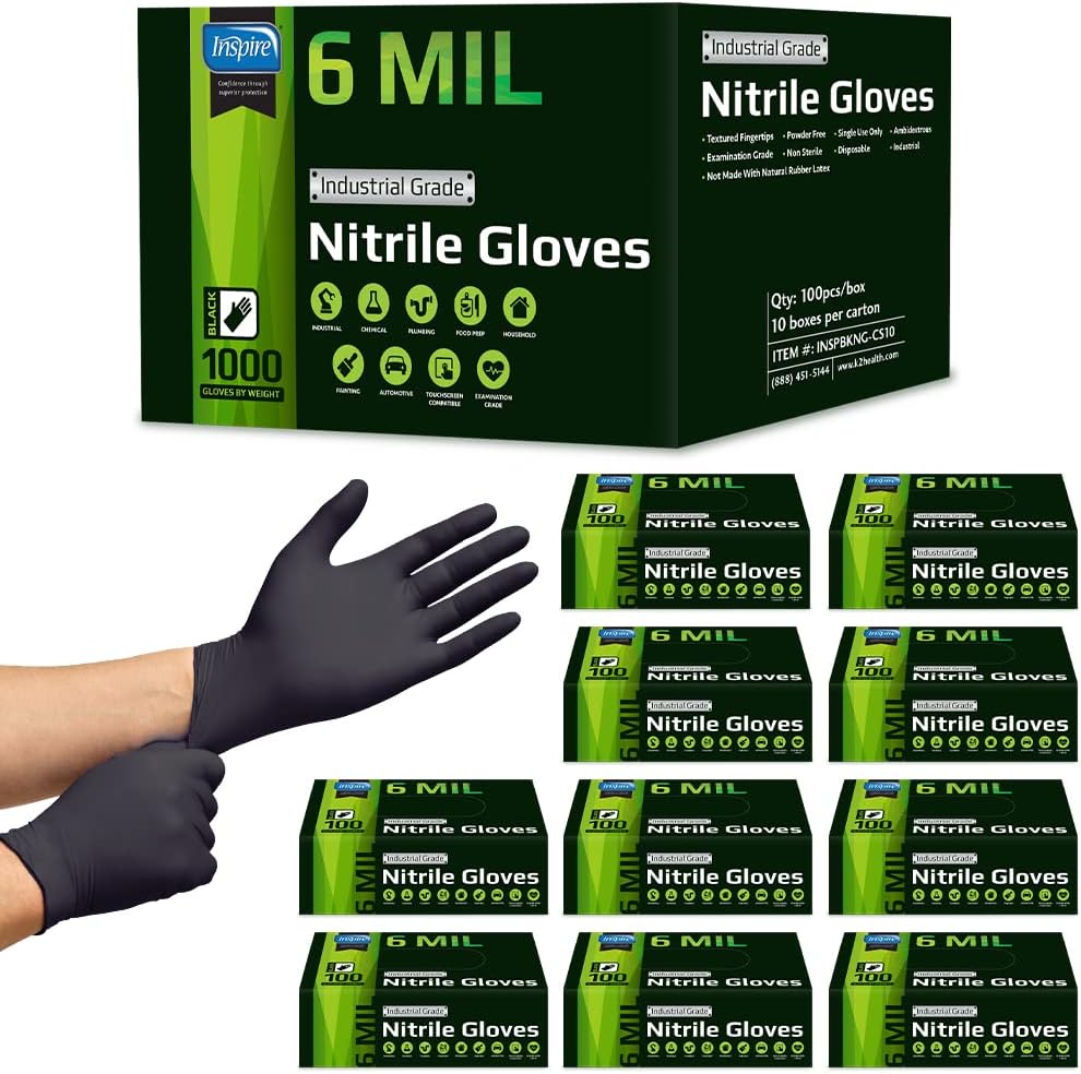 Nitrile Mechanic Glove - Heavy Duty Stretch Nitrile Gloves, Disposable,
