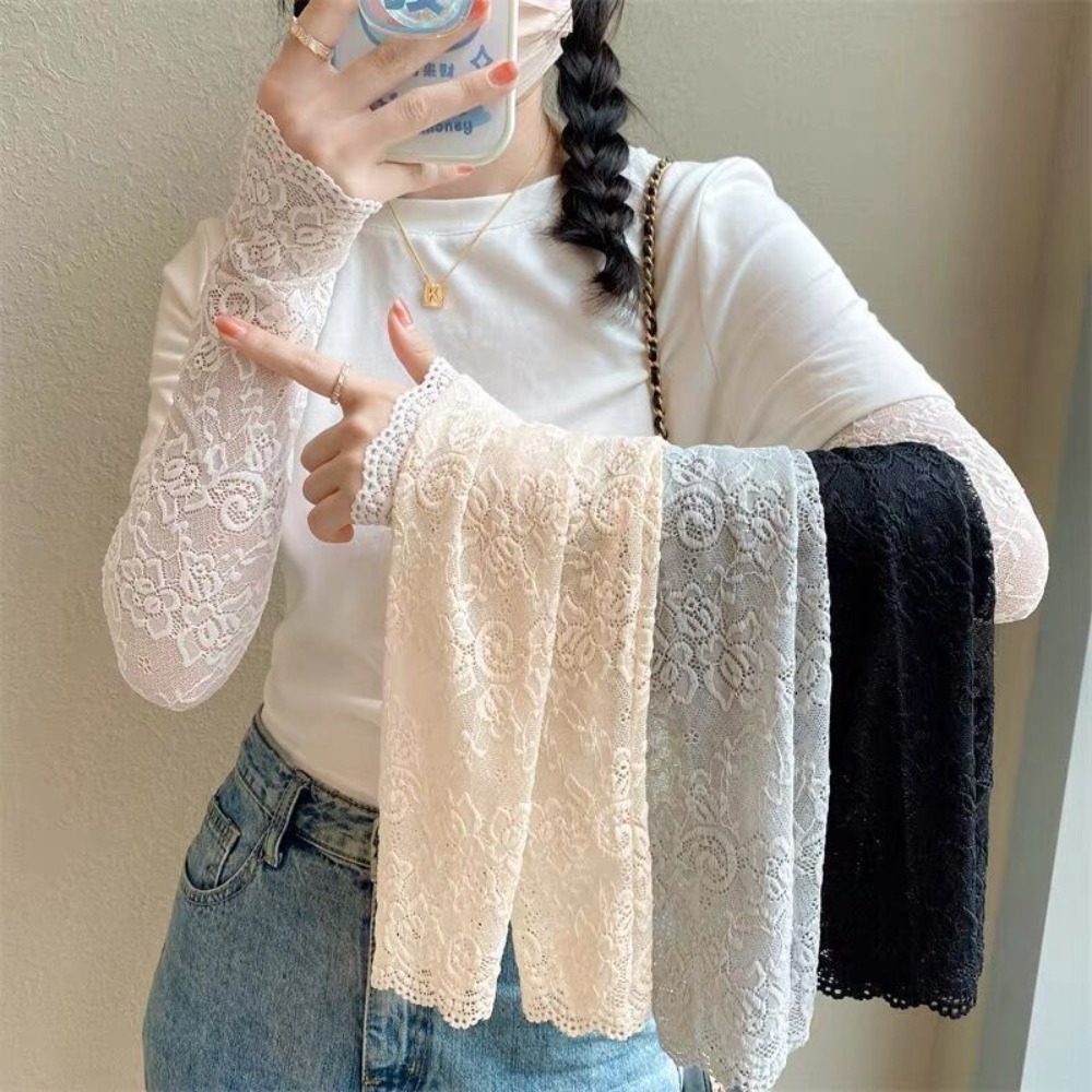 Fingerless Glove Knit - Women Long Lace Gloves Fishnet Mesh