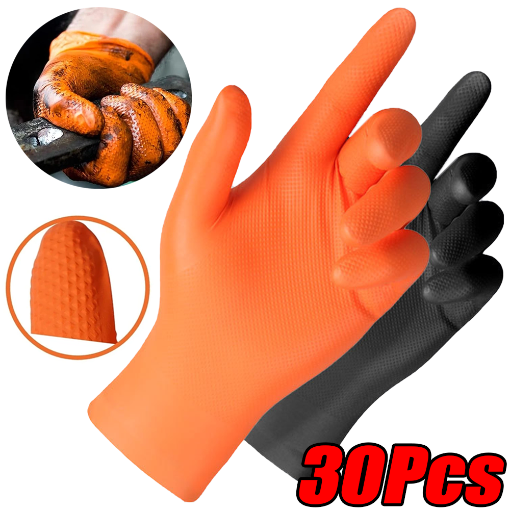Nitrile Mechanic Glove - 30/10Pcs Thick 8mil Nitrile Gloves Heavy