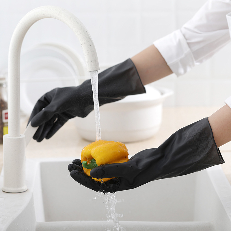 1 Pair Black Gloves Home Washi - مراجعة Dish Glove Rubber وسعره