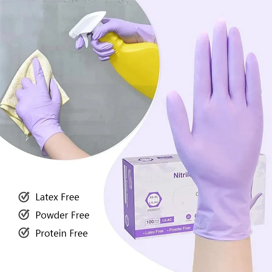 10/20/50/100PCS Purple Disposa - مراجعة Nitrile Mechanic Glove وسعره