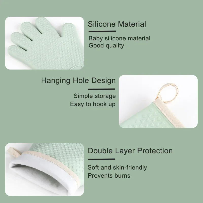 Barbecue Oven Gloves Anti-slip - مراجعة Oven Mitt Silicone وسعره