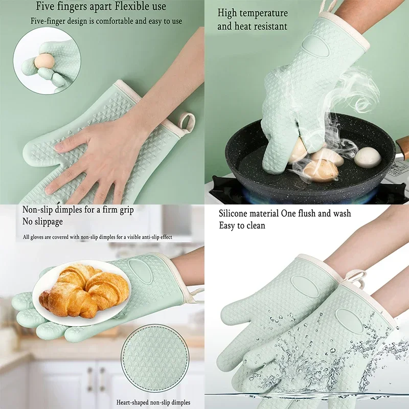 Barbecue Oven Gloves Anti-slip - مراجعة Oven Mitt Silicone وسعره