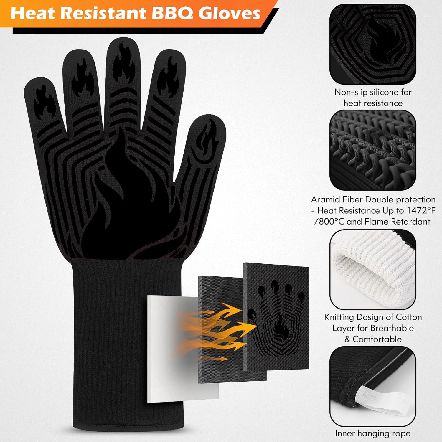 BBQ Gloves, 1472°F Heat Resist - مراجعة Heat Resistant Glove وسعره