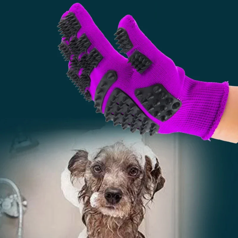 1PC Pet Hair Grooming Gloves C - مراجعة Rubber Glove Cleaning وسعره