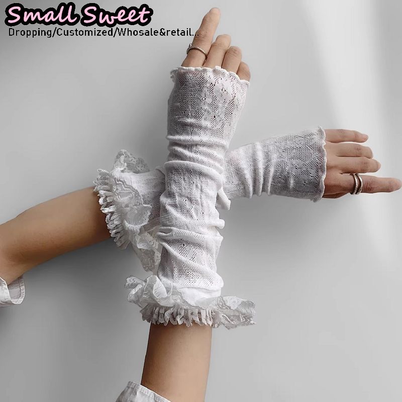 Women's Harajuku White Arm Sle - مراجعة Fingerless Glove Knit وسعره