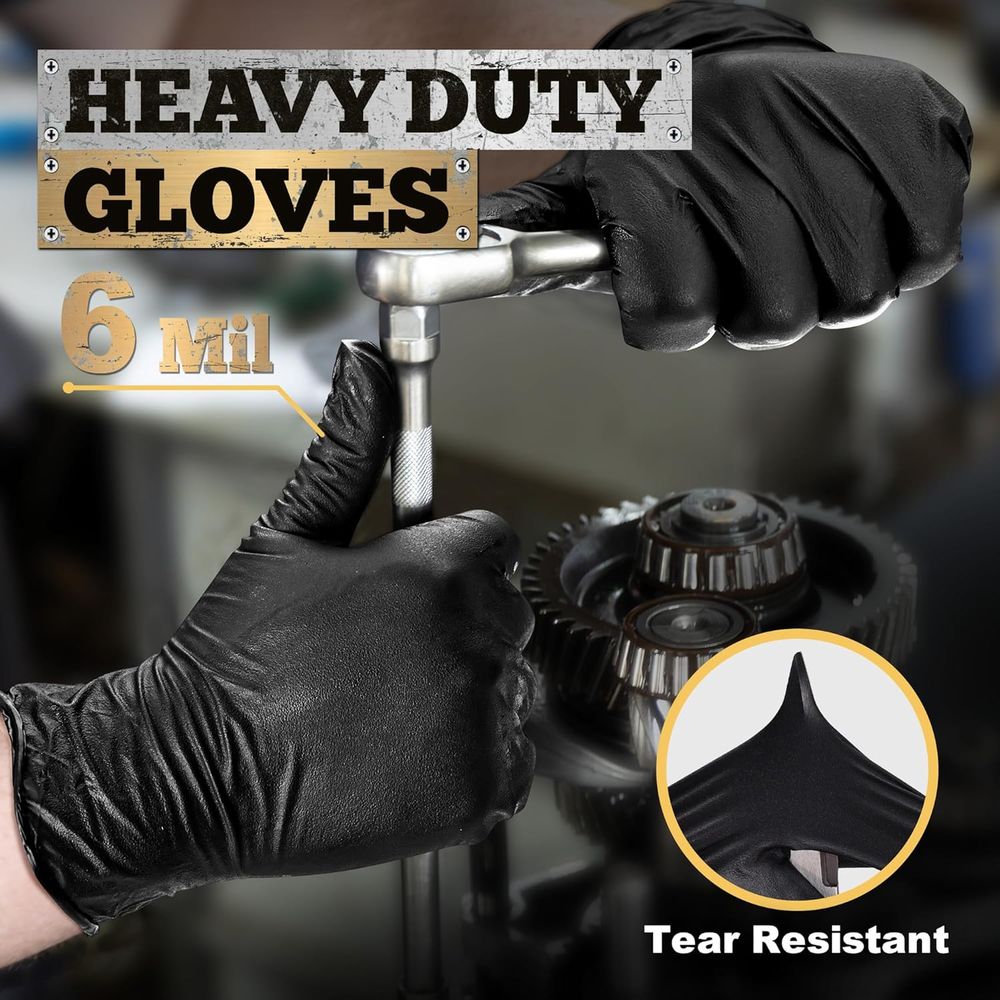 Heavy-Duty 6 Mil Black Nitrile - مراجعة Nitrile Mechanic Glove وسعره