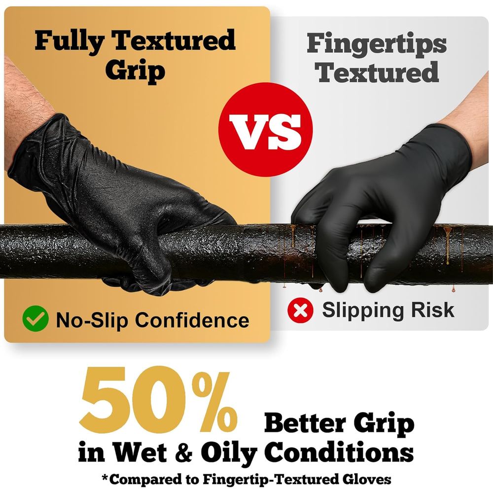 Heavy-Duty 6 Mil Black Nitrile - مراجعة Nitrile Mechanic Glove وسعره