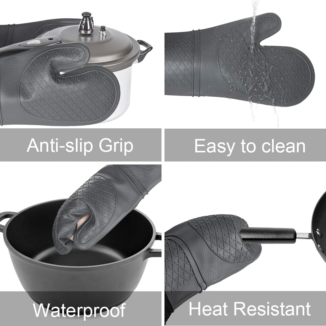 2Pcs Silicone Oven Mitts, Wate - مراجعة Heat Resistant Glove وسعره