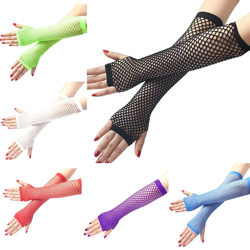 Women Fashion Neon Fishnet Fin - مراجعة Fingerless Glove Knit وسعره