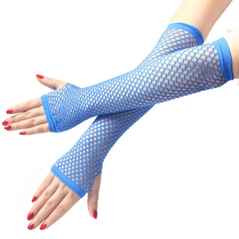 Women Fashion Neon Fishnet Fin - مراجعة Fingerless Glove Knit وسعره