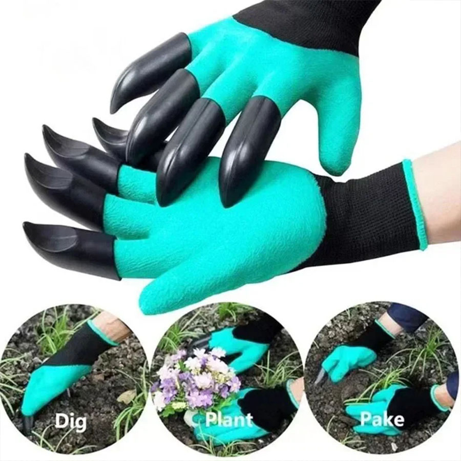 1Pair Gardening Gloves with Cl - مراجعة Gardening Glove Waterproof وسعره