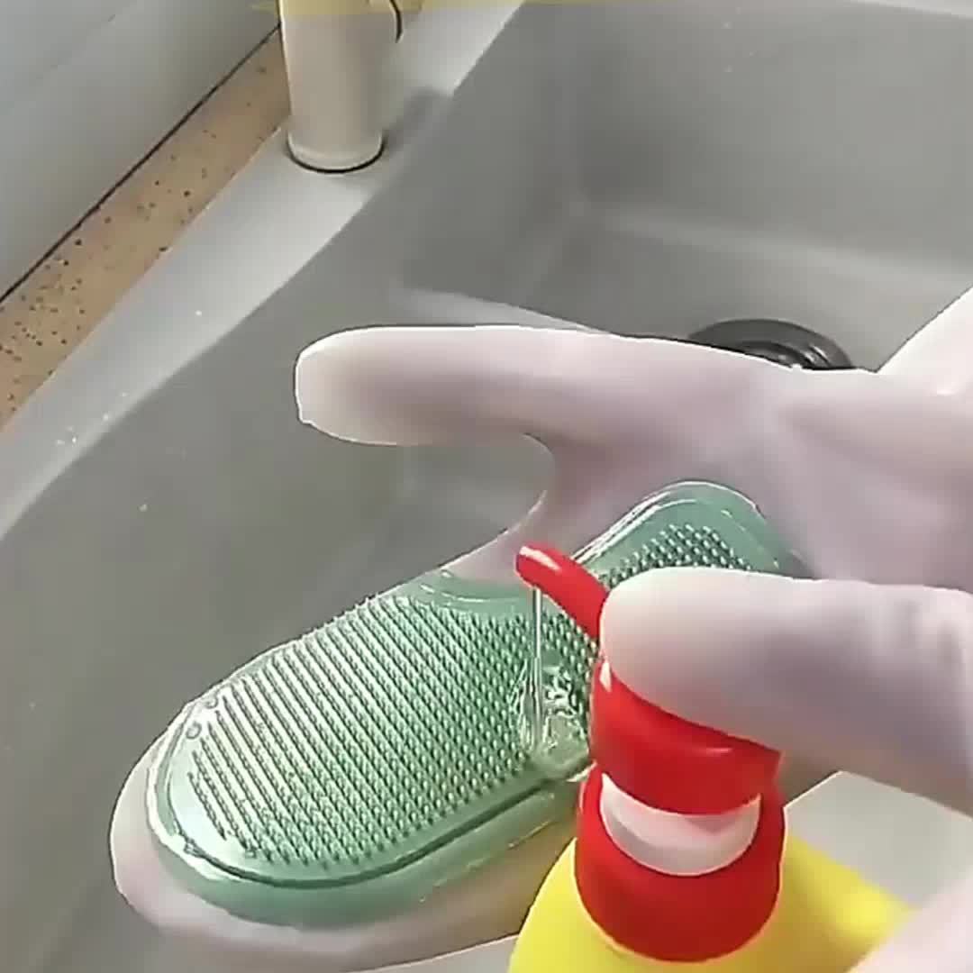 2pcs Latex Dishwashing Gloves, - مراجعة Rubber Glove Cleaning وسعره