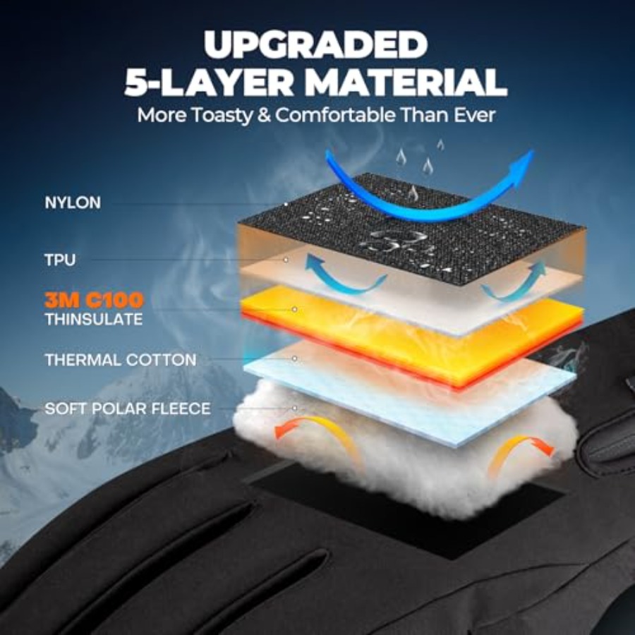krosa Winter Gloves For Men Wo - مراجعة Ski Glove Waterproof وسعره