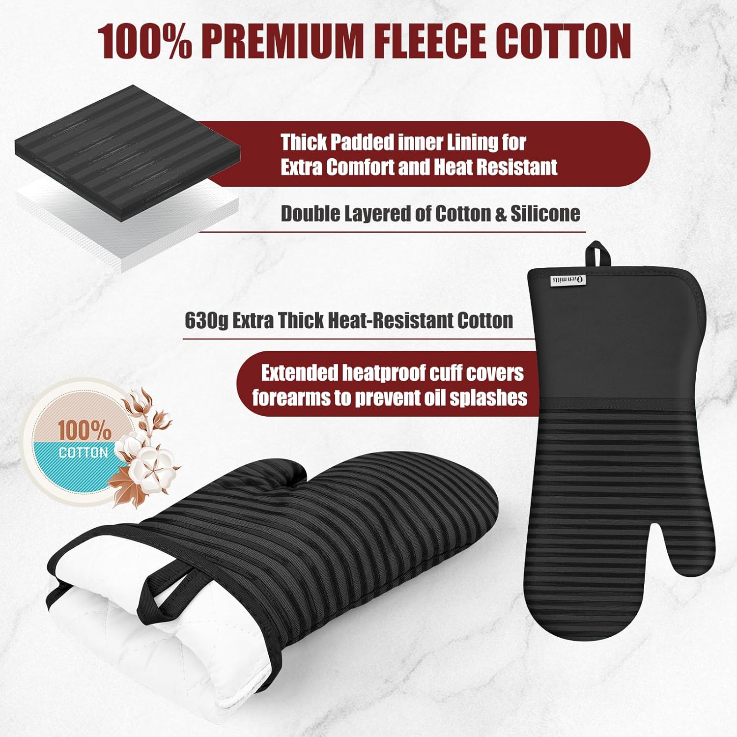 Oven Mitts & Pot Holder Set, 5 - مراجعة Heat Resistant Glove وسعره