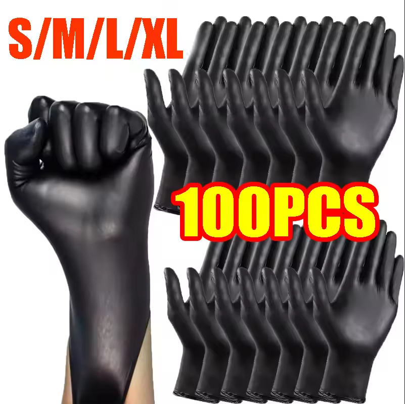 100/50/20PCS Black Nitrile Glo - مراجعة Nitrile Mechanic Glove وسعره