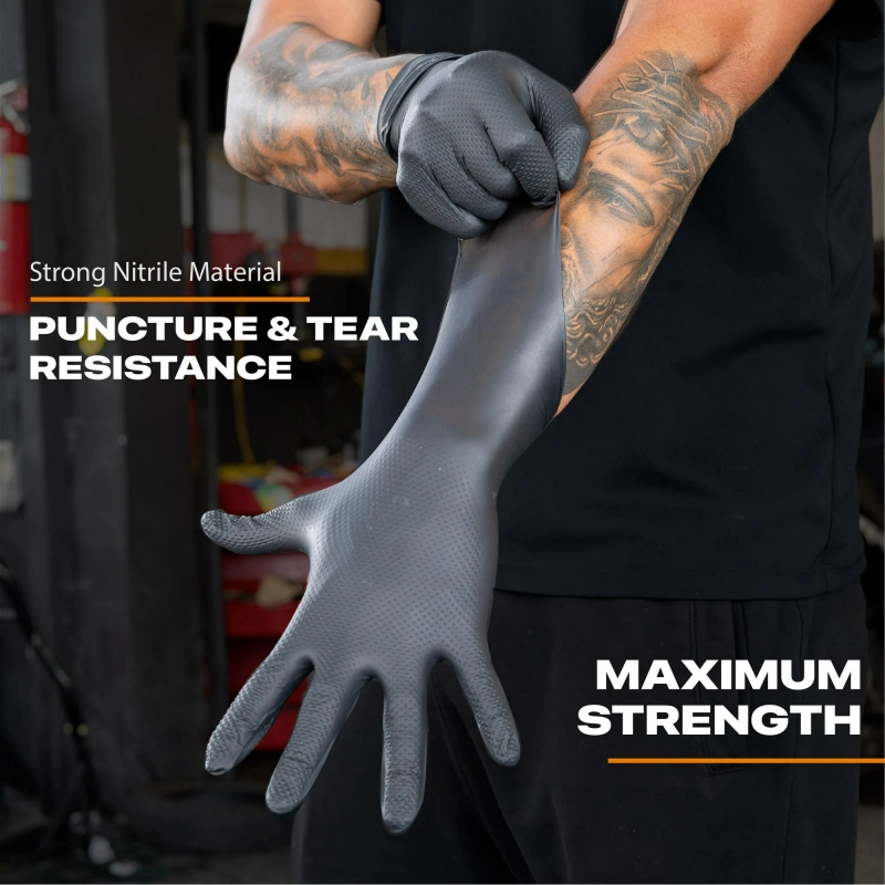 Black Heavy Duty Nitrile Dispo - مراجعة Nitrile Mechanic Glove وسعره