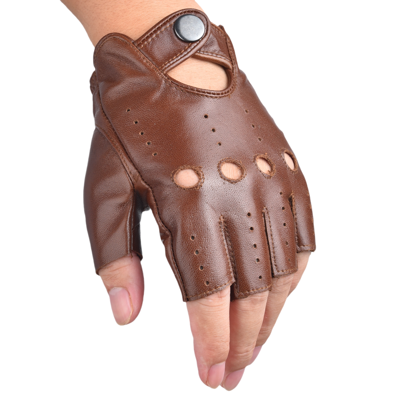Mens Fingerless Half Finger Le - مراجعة Leather Driving Glove وسعره