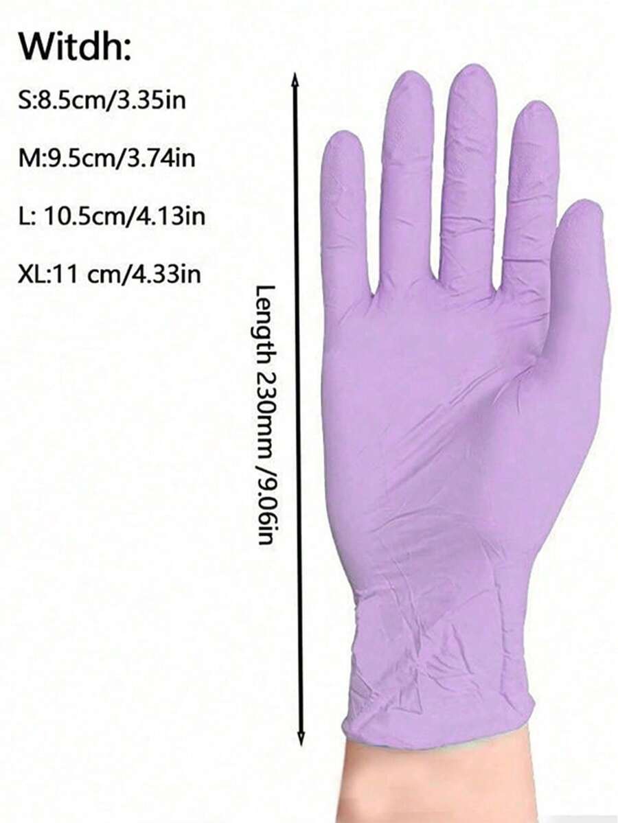 100/50/4pcs Disposable Purple  - مراجعة Latex Disposable Glove وسعره