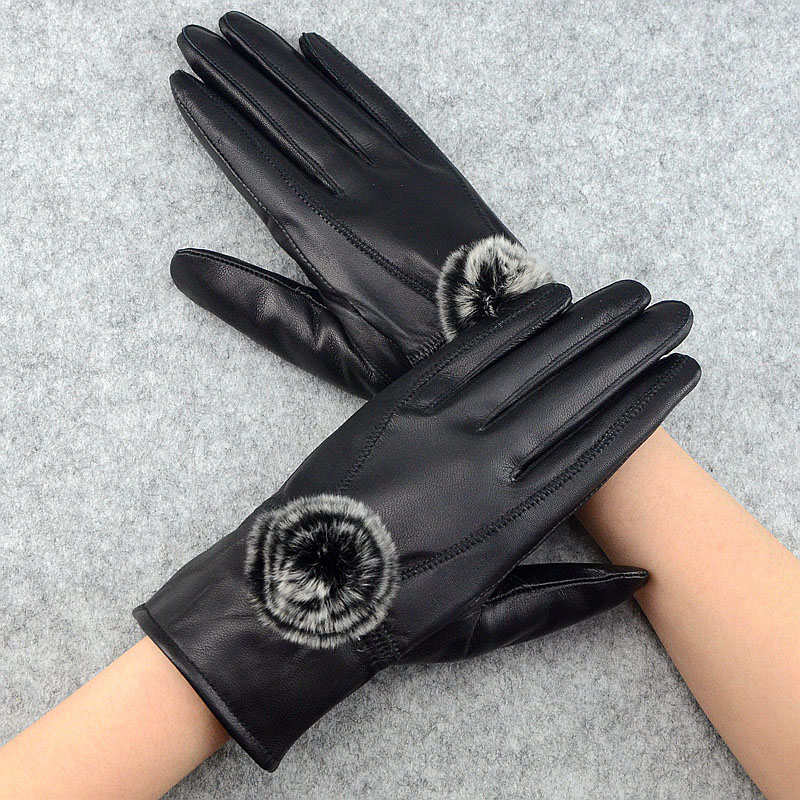Women Winter Genuine Leather G - مراجعة Wool Glove Lined وسعره