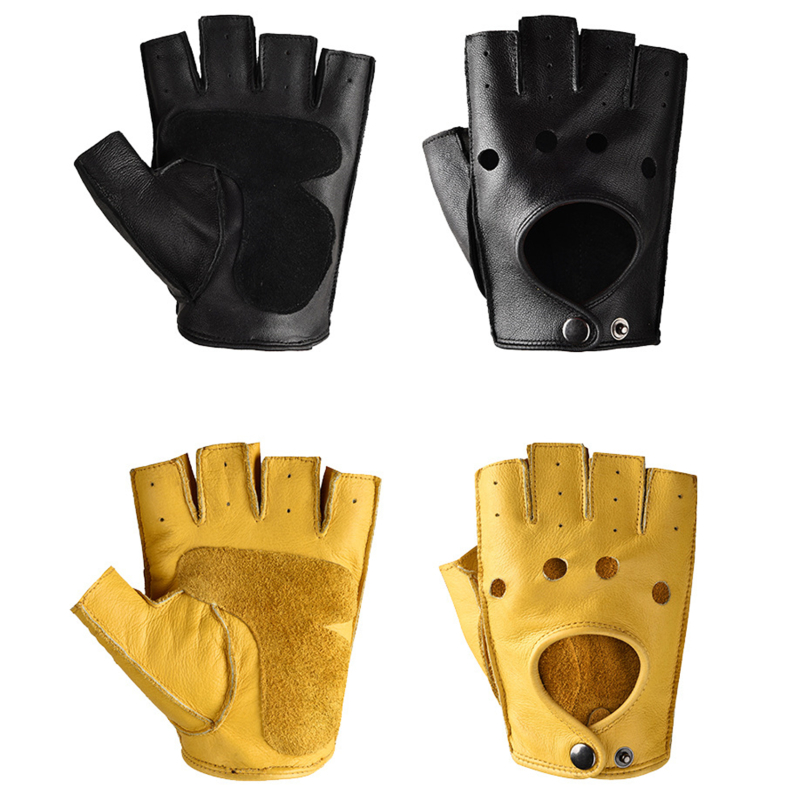 Leather Gloves Men's Half Fing - مراجعة Leather Driving Glove وسعره