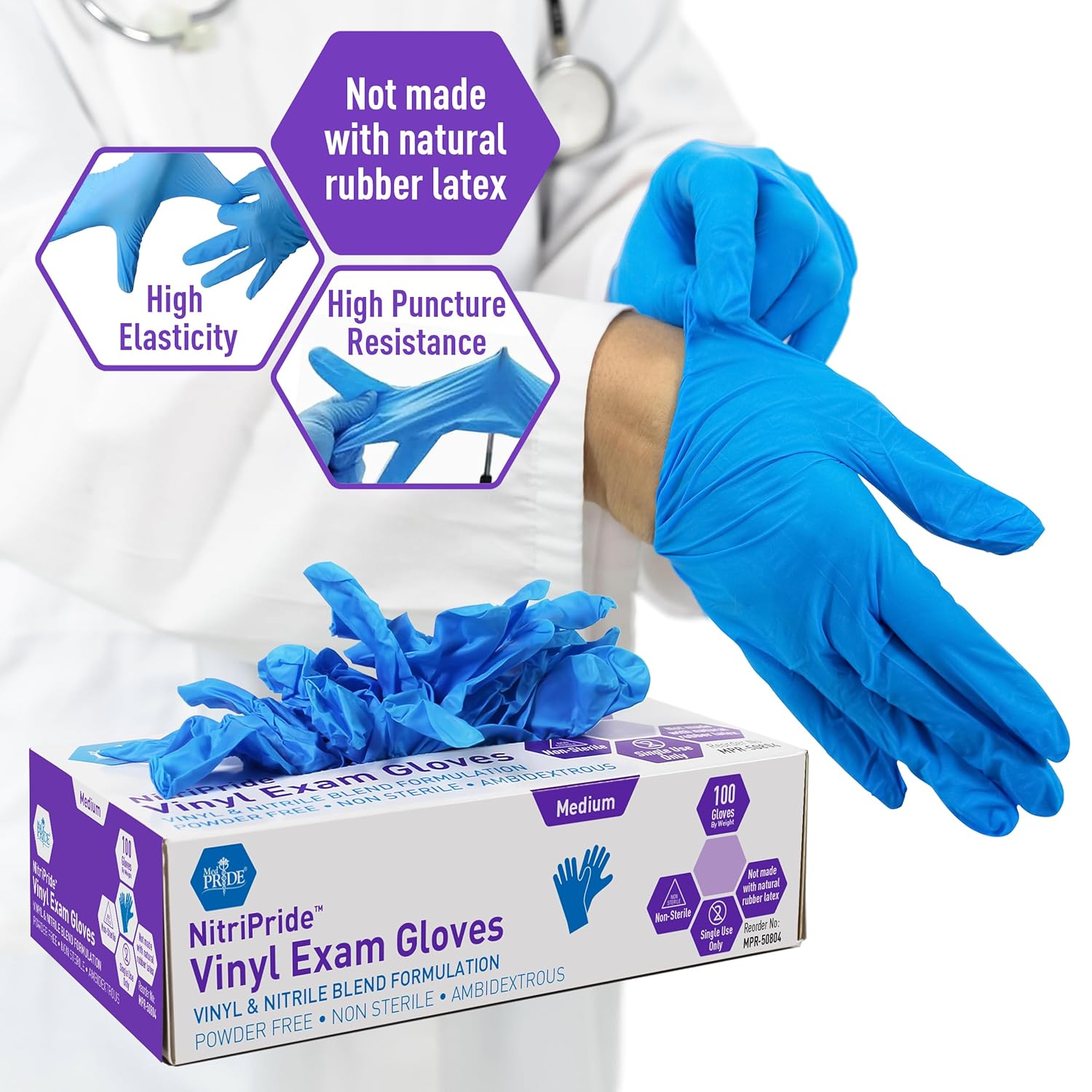Powder-Free Nitrile/Vinyl Blen - مراجعة Latex Disposable Glove وسعره