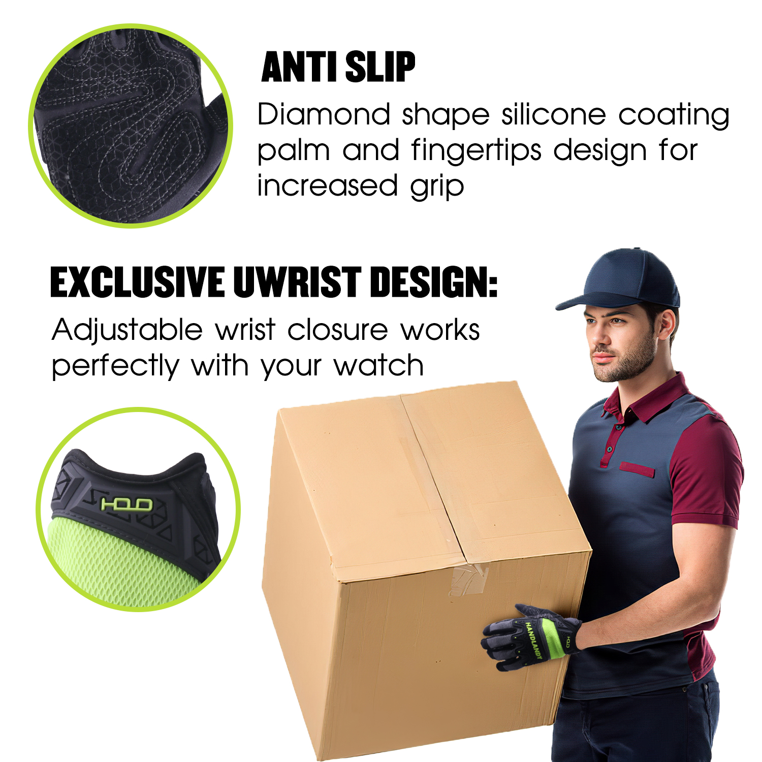 HANDLANDY anti-impact anti-abr - مراجعة Work Glove Impact وسعره