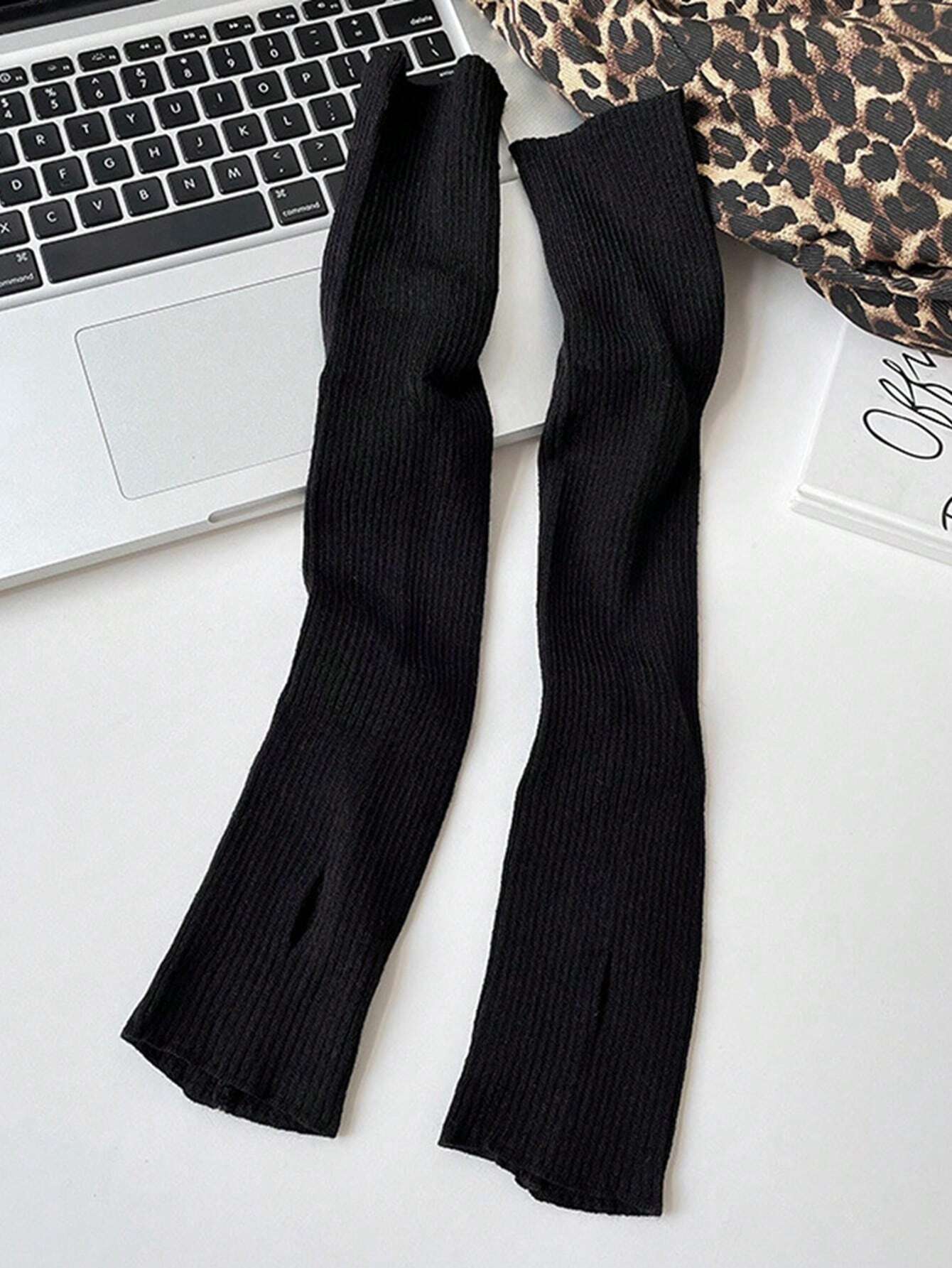 Black Fingerless Knitted Glove - مراجعة Fingerless Glove Knit وسعره