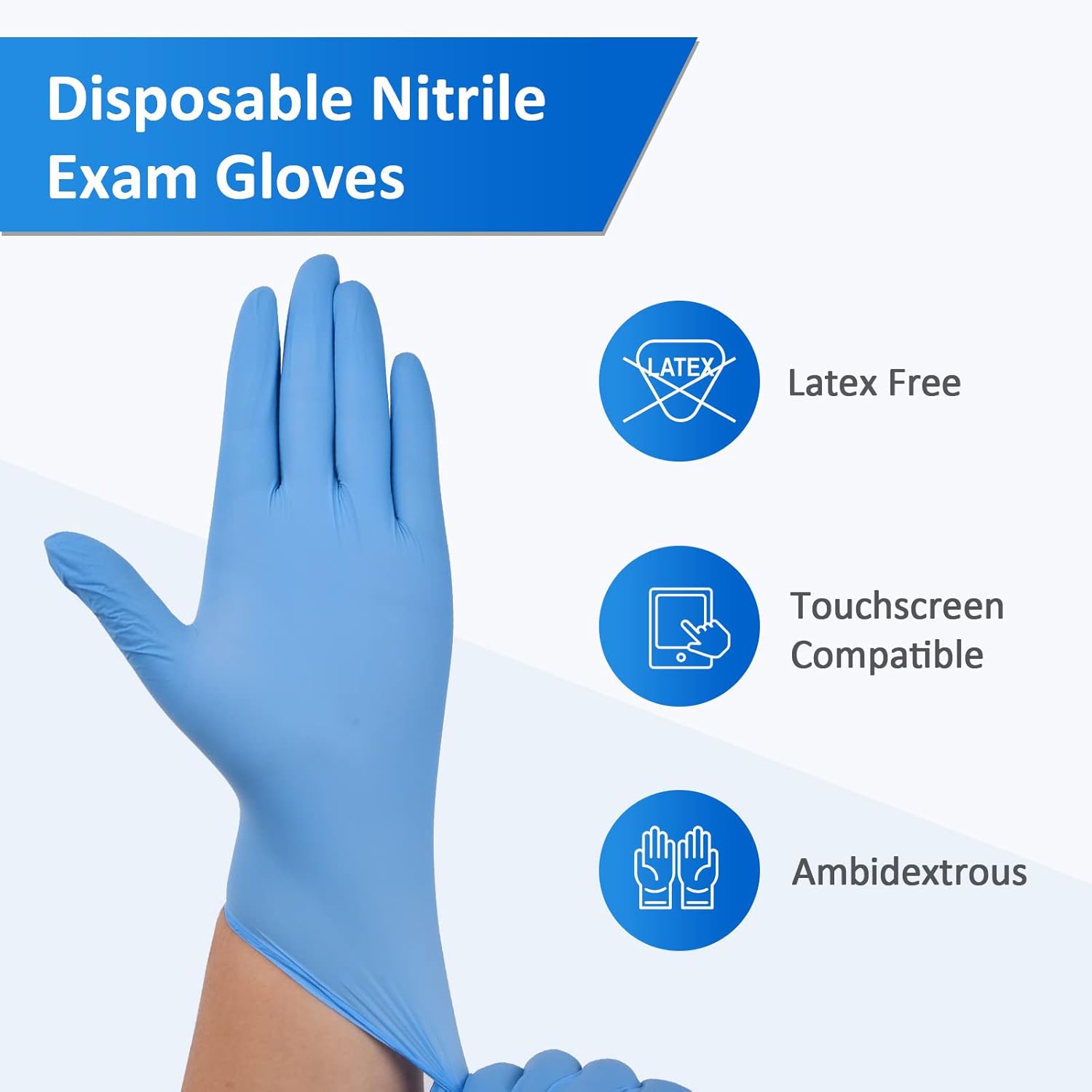 Nitrile Exam Gloves, Blue, 4 m - مراجعة Exam Glove Nitrile وسعره