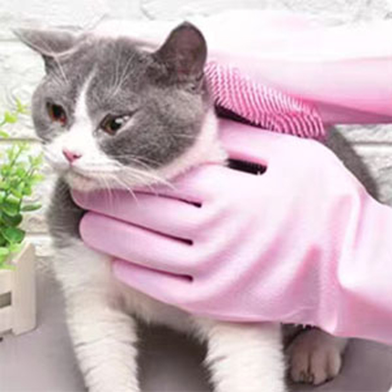 Pet Grooming Gloves for Dogs A - مراجعة Rubber Glove Cleaning وسعره