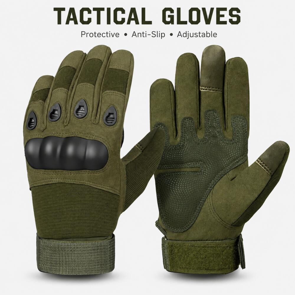 Full Finger Tactical Gloves wi - مراجعة Motorcycle Glove Knuckle وسعره