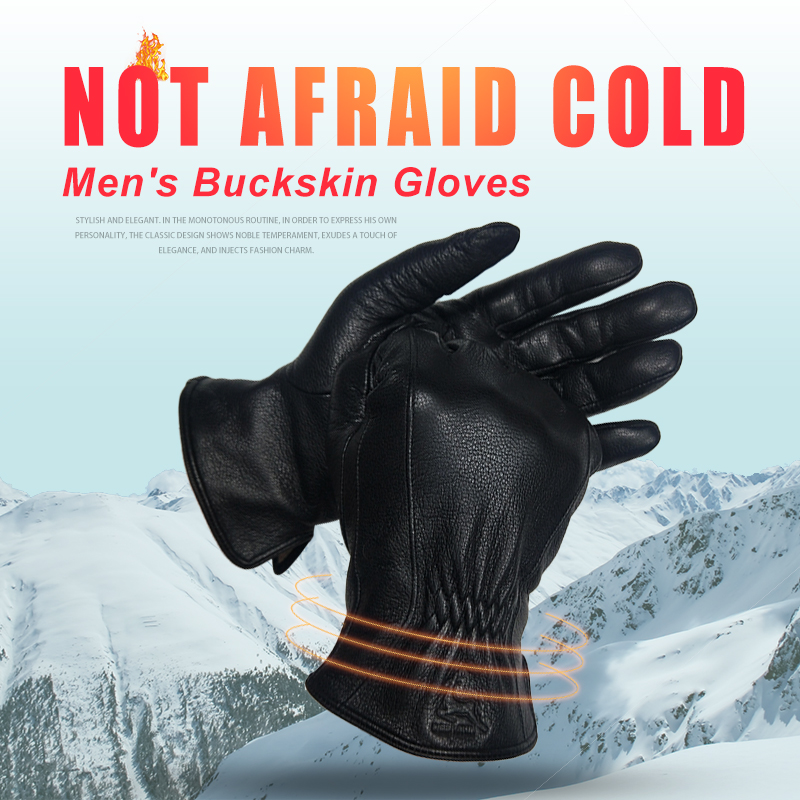  Winter Men's Black Buckskin  - مراجعة Wool Glove Lined وسعره