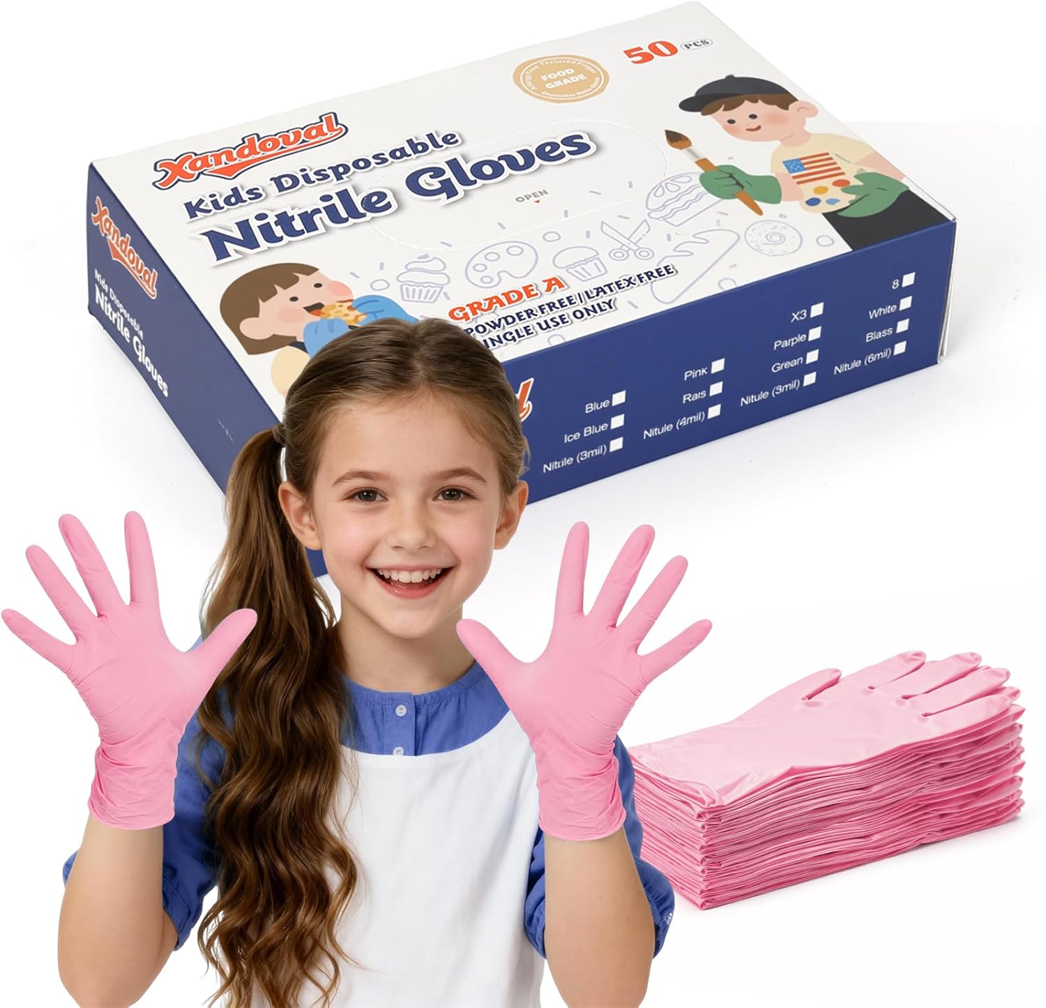 Kids Disposable Gloves for 3-8 - مراجعة Latex Disposable Glove وسعره