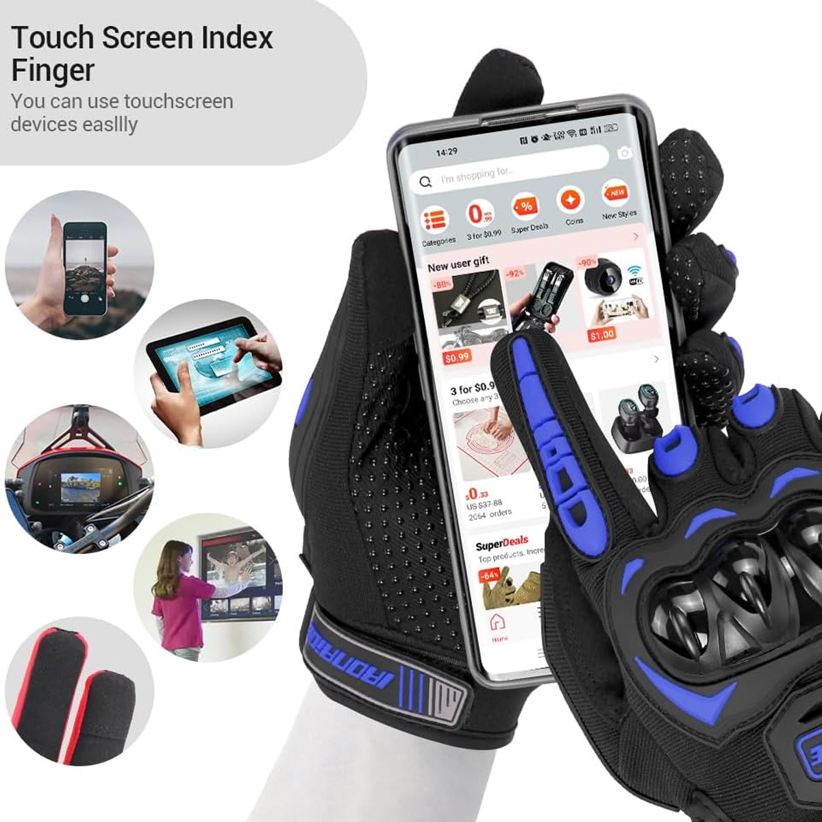 Men Motorcycle Gloves Touch Sc - مراجعة Motorcycle Glove Knuckle وسعره