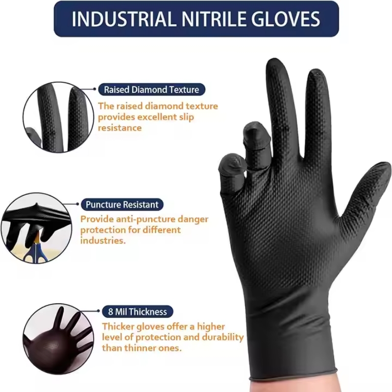 8Mil Thick Heavy Duty Safety W - مراجعة Nitrile Mechanic Glove وسعره